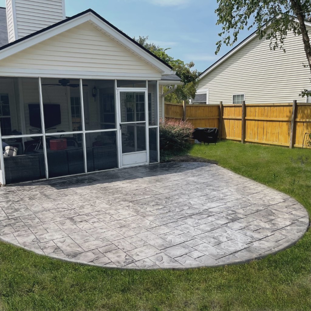 Stamped Stained Concrete Patio