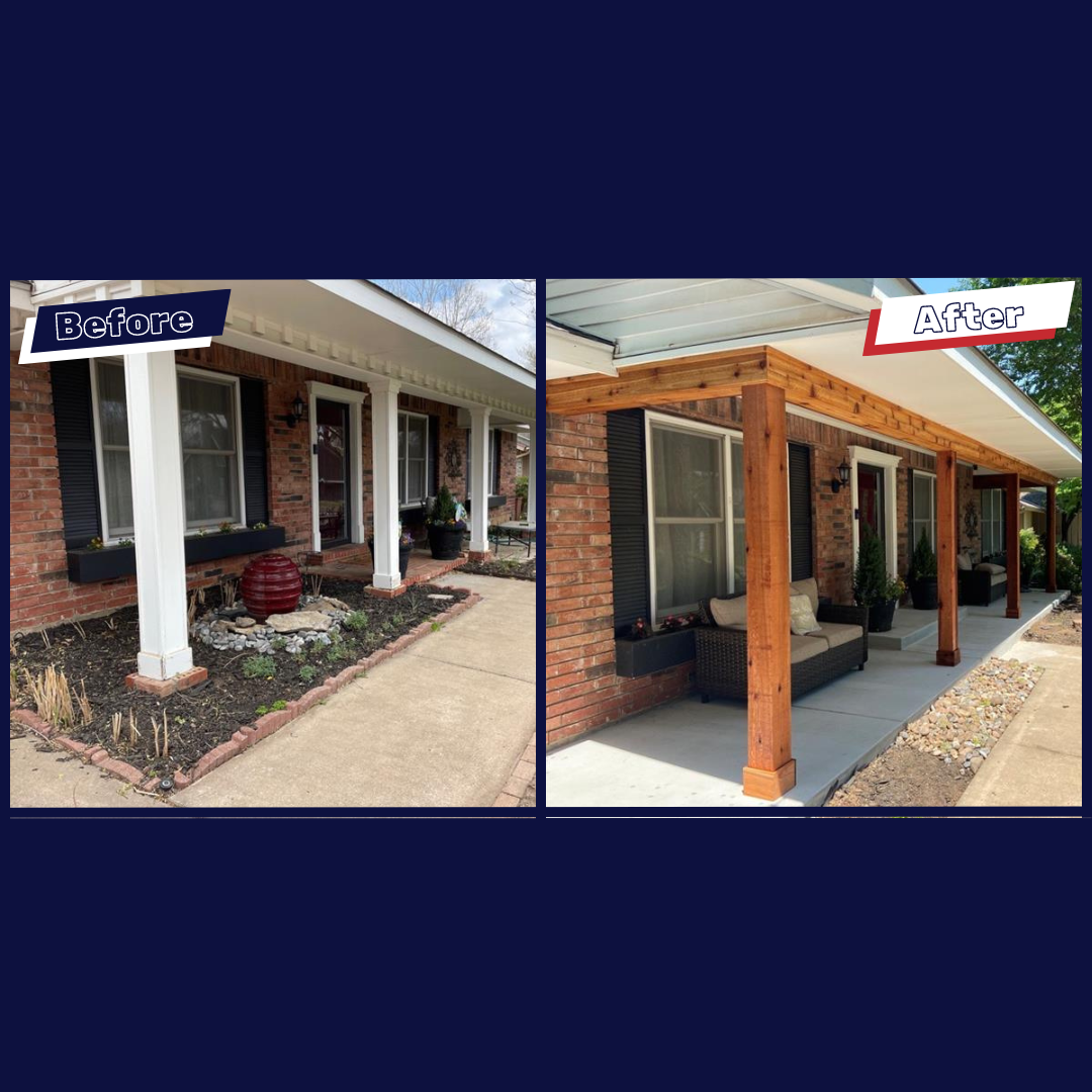 Osage County, OK Before&After Front Porch